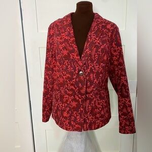 GILI Jean Style Pomegranate All Over Snake Print Canvas Jacket Size 14